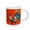 White, variant on 3drose, Rooster on Orange Background, 11oz Mug