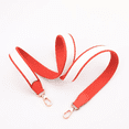 thumbnail image 4 of Correa de hombro de lona bicolor roja y blanca de 1" de ancho y cuero Togo hecha a mano y personalizada para Evelyne, accesorios para bolsos, 4 of 5