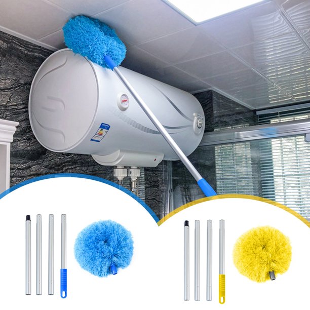 mfyjkho Plumero de microfibra para ventiladores de techo con extensión de 119 cm (47 pulgadas)|Cabezal lavable y desmontable para techos altos|muebles y zonas de difícil acceso