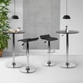 thumbnail image 2 of Mesa de Bar Redonda Rotación Negro, con base plateada, Altura Ajustable HOMEMAKE FURNITURE  Moderno, 2 of 6