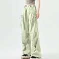 thumbnail image 2 of HAPIMO Fashion Solid Color Palazzo Pants Loose Cargo Pants for Women Workout Wide Leg Pants Casual Slacks Sweatpants High Waist Activewear Trousers Green XL, 2 of 4