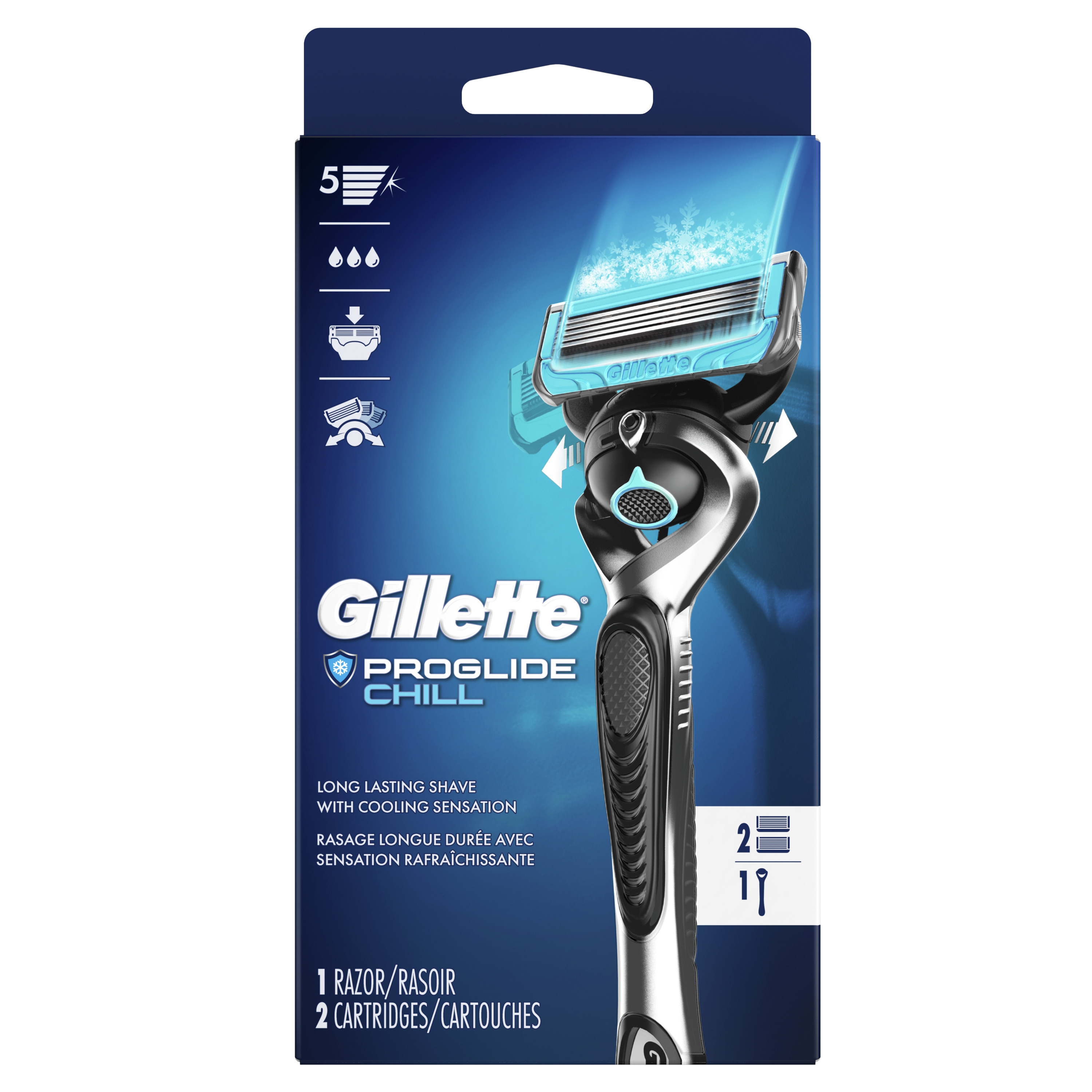 Gillette ProGlide Chill Men's Razor Handle + 2 Blade Refills - image 3 of 10