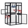 thumbnail image 5 of Pefilos 64" Gothic Outdoor Cat House, Large Cat Condo for Feral Cats Wooden Outside Cat Cage Weatherproof with Platforms, Black, 5 of 11