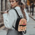 thumbnail image 3 of HELLHERO Capybara & Orange Pattern Mini Backpack with Zipper Closure Lightweight Small Backpack for Hangouts, Polyester Waterproof Handbag for Work, 3 of 8