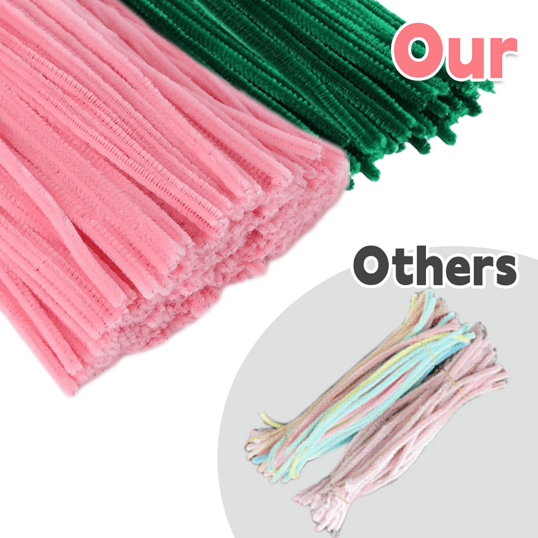 Pipe Cleaners Chenille Stem Set,Easter Fuzzy Sticks Pipe Cleaners Bulk for Arts and Crafts,Home Decoration-Dark green + pink jade