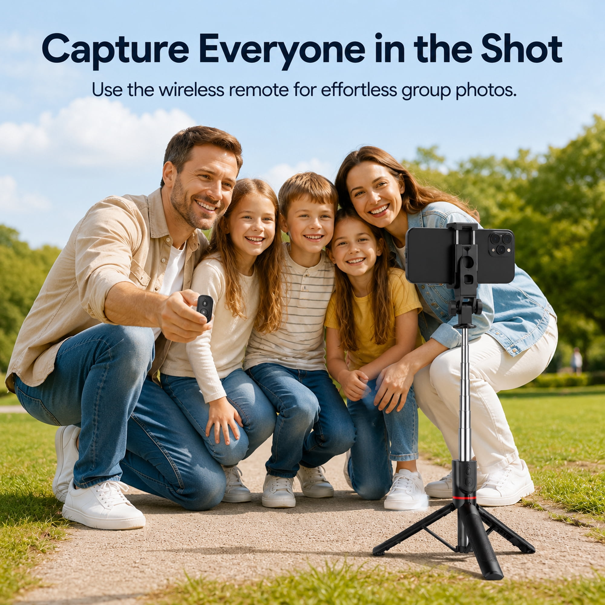 51 inch Selfie Stick Tripod with Wireless Remote, Extendable Phone Tripod Stand for iPhone Samsung Android, Portable Handheld Selfie Stick for Travel, Photos, Videos & Vlogging