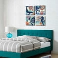 thumbnail image 5 of Nautical Wall Art Boho Bathroom Decor Navy Blue Beach Themed Sea Turtle Octopus Whale Canvas Pictures Coastal Artwork Vintage Nautical Ocean Animal Posters Nursery Kitchen Home Decoration 16x16" 4 Pcs, 5 of 6