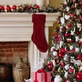 thumbnail image 4 of AuroraX Stylish Embroidered Knitted Christmas Stockings Traditional Classic Plush Xmas Stockings 14" Candy Stocking Bag for Holiday Party Gifts Decor(Red), 4 of 6