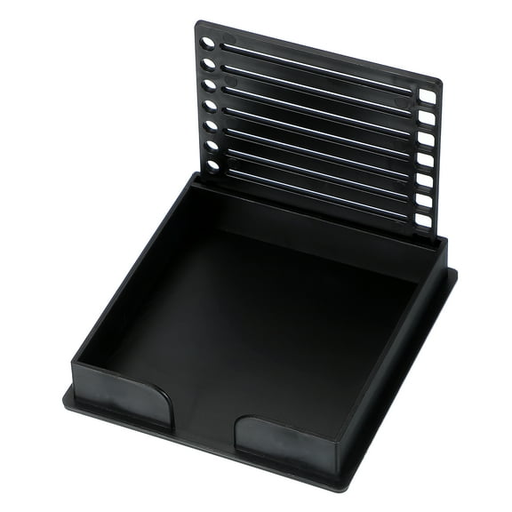 Uxcell3x3" Memo Pads Holder with Template, Sticky Note Dispenser Stencil Holder Reusable Sticky Notes Organizer for Home Office Desk Storage To-do List Planning, Black