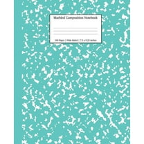 Young Dreamers Press Marbled Wide Rule Composition Notebook, 7.5" x 9.25", Turquoise, 100 Sheets