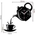 thumbnail image 2 of Reloj de pared 3D con forma de tetera y taza de café de acrílico para bricolaje Relojes de pared decorativos para cocina Sala de estar Comedor Decoración del hogar Reloj, 2 of 5