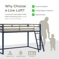 thumbnail image 5 of Furniture of America Two-Tone Kids Junior Metal Twin Loft Bed with Guardrails, White and Gold, 5 of 10