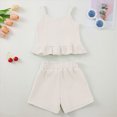 thumbnail image 7 of TOWED22 Toddler Baby Girl Summer Clothes Cotton Ruffled Sleeve Shirt Tops and Shorts Set Outfits 12Months-4T(Blazer,3-4 Y), 7 of 7