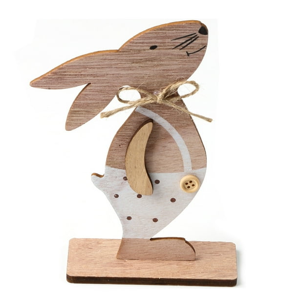 Decoración De Pascua Conejito De Madera ANGGREK Adornos Artesanales De Madera Para Decoración Del Hogar Y La Oficina