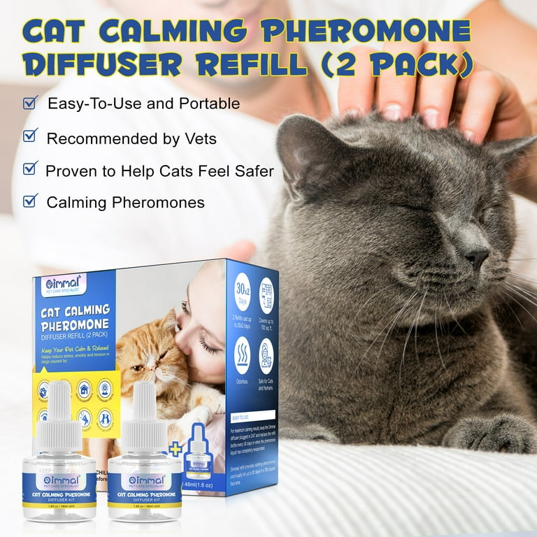 Oimmal Cat Calming Diffuser Refill No Plug Pheromone Calming Diffuser for Cats and Kitten Ensures Your Cat Feel Safe and Relaxed At Home in New