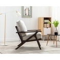 thumbnail image 5 of Guyou Mid Century Modern Chair, Retro Accent Arm Chair with Detachable Cushion, Comfortable Single Lounge Chair with Wood Frame for Living Room Bedroom Housting Room(Cream), 5 of 10