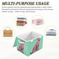 thumbnail image 6 of Yayeee Collapsible Cube Storage Bin with Lid Fabric Closet Decorative Basket with Handles, Pink Cheetah, 6 of 7