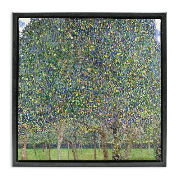 Stupell Industries Abstract Mosaic Trees Landscape & Nature Painting Black Floater Framed Canvas Art Print Wall Art, 18 x 18