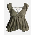 thumbnail image 5 of No Boundaries Boho Woven Babydoll Top, Women's XXS-XXL, 5 of 5