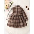 thumbnail image 2 of Kucnuzki Infant Baby Girl Clothes 18 Months Fall Winter Dress 24 Months Long Sleeve Lattice Patchwork Button-Up Lapel Shirtdress Black, 2 of 8