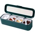 thumbnail image 1 of Spice Box Set, 4 Piece Spice Rack Seasoning Pot, Storage Container Seasoning Jar for Spices, Kitchen Container with Lid and Spoon (Dark Green), 1 of 4