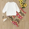 thumbnail image 5 of Children Outfit Letter Printing Girl Autumn Clothes Long Sleeve Print Pullover Sweatshirt Tops Geometrical Flare Pants Bell Bottoms Outfits Set Party Featival Clothes For Child, 5 of 8