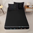 thumbnail image 4 of Homewish Colorful Cats Zipper Twin Comforter Sets with Fitted Sheet and 2 Pillowcases,Cartoon Animal Themed Zipper Bedding Set,Black,Black Reversible,4pcs, 4 of 8
