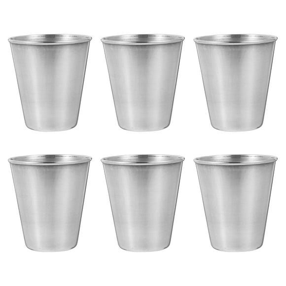 6Pcs Stainless Steel Whiskey Cups Bar Drink Whiskey Shot Glasses Stainless Steel Cups 70ml