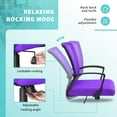 thumbnail image 3 of Furmax Office Mid Back Swivel Lumbar Support Desk, Computer Ergonomic Mesh Chair with Armrest, Purple, 3 of 8