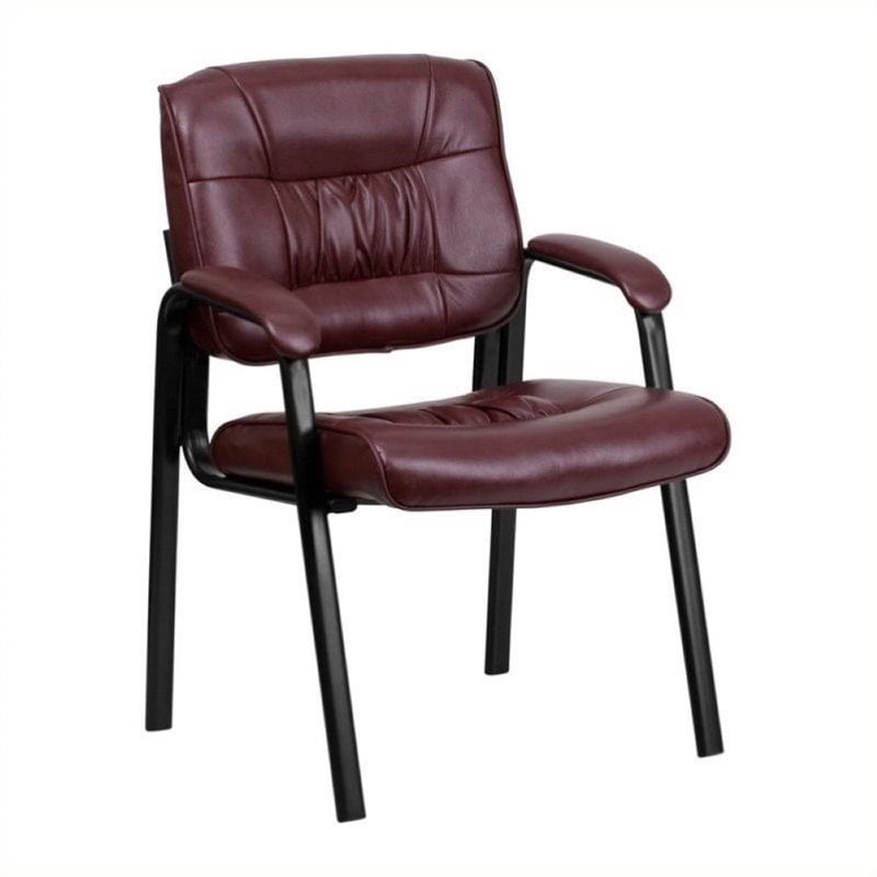 Safco Flaunt Guest Chair Black Leather in Black 