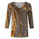 thumbnail image 4 of ICHUANYI Clearance Women's Fashion Printed Mid-length 3/4 Sleeves V-Neck Casual Tops T-shirt(Brown, XXL) ICHUANYI WER2023081011333, 4 of 5