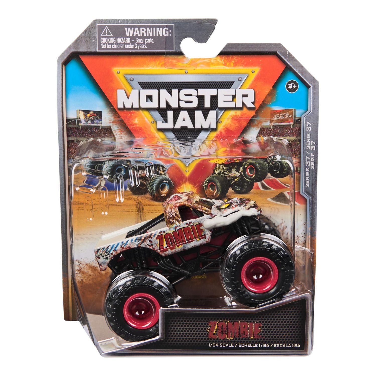 Monster Jam, Official Zombie Monster Truck, Die-Cast Vehicle, 1:64 Scale, Kids Toys for Boys Ages 3 and up