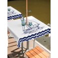 thumbnail image 3 of Square Outdoor Tablecloth with Umbrella Hole Navy Blue Sailboat Nautical Outside Table Cloth Waterproof Patio Table Cover Coastal Ocean Sea Zipper Tablecloths for Picnic Party Camping 60x60 Inch, 3 of 8