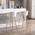 thumbnail image 6 of 26 Inch Velvet Dining Chairs, Modern Dining Chair with Golden Metal Legs, Simple Bar Stool Upholstered Dining Chairs, Accent Desk Chair Dining Room, Kitchen, Vanity, Living Room(Cream,Set of 2), 6 of 10