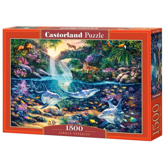 1500 Piece Jigsaw Puzzle, Jungle Paradise, Secret oasis, Underwater world, Exotic birds, Adult Puzzle, Castorland C-151875-2