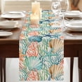 thumbnail image 3 of Table Runners 120 Inches Long Dress Scarves, Coastal Beach Farmhouse Coffee/Dining/Kitchen Table Runner for Living Room, Nautical Summer Coral Starfish Shell 13x120 Inch, 3 of 9