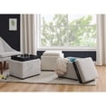 thumbnail image 5 of NPD Furniture Cameron 17" Square Fabric Storage Ottoman in Cardiff Cream, 5 of 7