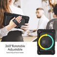 thumbnail image 2 of Case for Lenovo Tab M10 3rd Gen 10.1 inch 2022 with Screen Protector, 360 Degree Rotating Kickstand Hand Strap Heavy Duty Shockproof Cover with Shoulder Strap, Black, 2 of 7