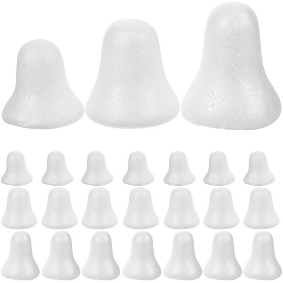 HOOWIFFY White Foam Bells for DIY Crafts Premium Smooth Surface 30Pcs