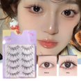 thumbnail image 3 of 5Pairs Ultrafine Transparent Stem False Eyelashes Little V-Shaped Devil B3D2, 3 of 10