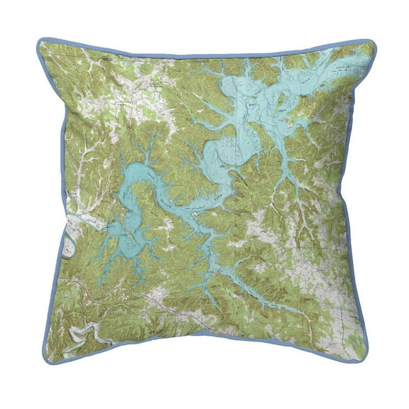 Betsy Drake Interiors Dale Hollow, TN Nautical Map Large Indoor/Outdoor Pillow 18x18