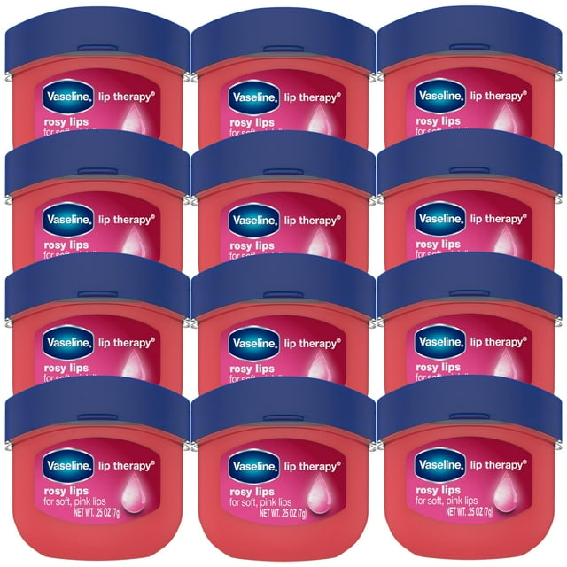 Bálsamo labial Vaseline Lip Therapy Rosy Lips Mini, paquete de 12 unidades, 7 ml