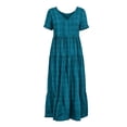 thumbnail image 6 of Iyufng Women's Checkered Dresses V-Neck Short-Sleeve Pleated Dress, 6 of 6