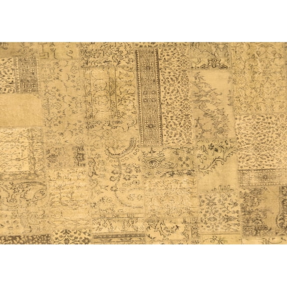 Ahgly Company Indoor Rectangle Patchwork Brown Transitional Area Rugs, 8' x 12'