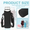 thumbnail image 2 of Funda para botella de agua de neopreno Uxcell con correa, bolsa portabotellas de vidrio aislada de 12 oz, funda para botella de bebida colapsable con diseño de cuadrícula de diamante, negra, 2 of 7