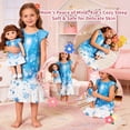 thumbnail image 4 of Girls Princess Nightgown Set with Matching Doll Pajamas | Flutter Sleeve Sleep Dress Cartoon Snow for Kids 3-10Y | Cute Birthday Gift & Daily Wear, 4 of 6