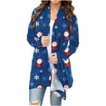 thumbnail image 2 of Fall Style From $8,AXXD Autumn Casual Loose Solid Printed Long Sleeve Pocket Sweater Cardigan for Girl for Dress Clearance Blue Size 4, 2 of 6