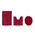 thumbnail image 2 of Better Trends 3 Piece Bathroom Rugs Set 100% Cotton U-Shape Toilet Rug Soft, Water Absorbent Reversible Machine Washable for Bathroom Decor Toilet Base Red Lux Collection, 2 of 4