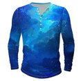 thumbnail image 4 of FAIWAD Plus Size Tops for Men Long Sleeve Button Pullover Casual Slim Comfy Basic Stretch Workout Shirts, 4 of 4