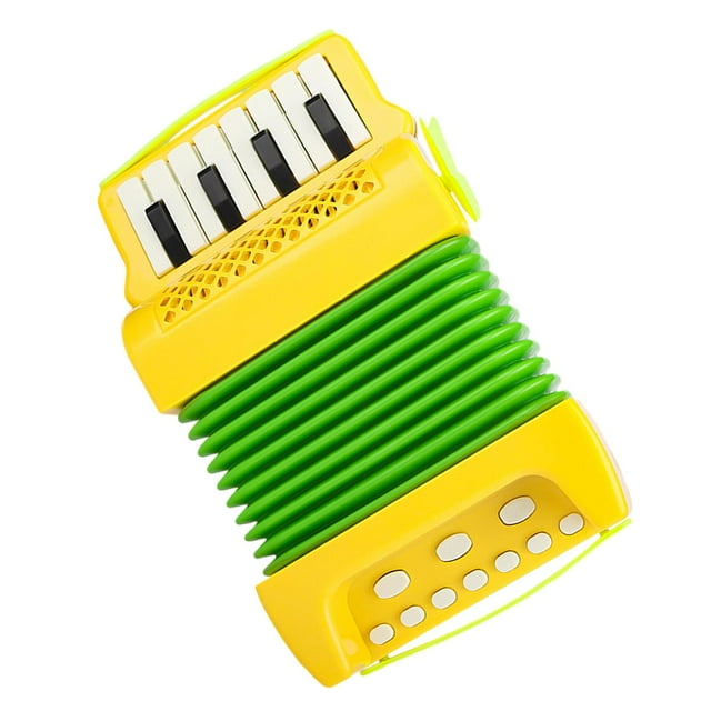Acordeón de Piano Hugo 10 Teclas 8 Bajos Amarillo Juguete Musical
